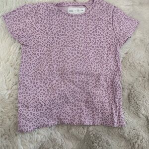 Zara Kids Lavender Animal Print Tee